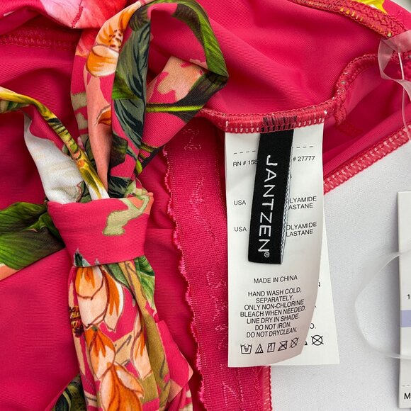 Jantzen Nora High Neck Bright Colorful Tropical Floral Tankini Set Sz 18 NWT - Picture 8 of 14